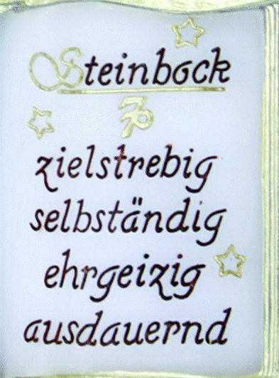 Wachsbuch Sternzeichen Steinbock 22.12. - 20.1.