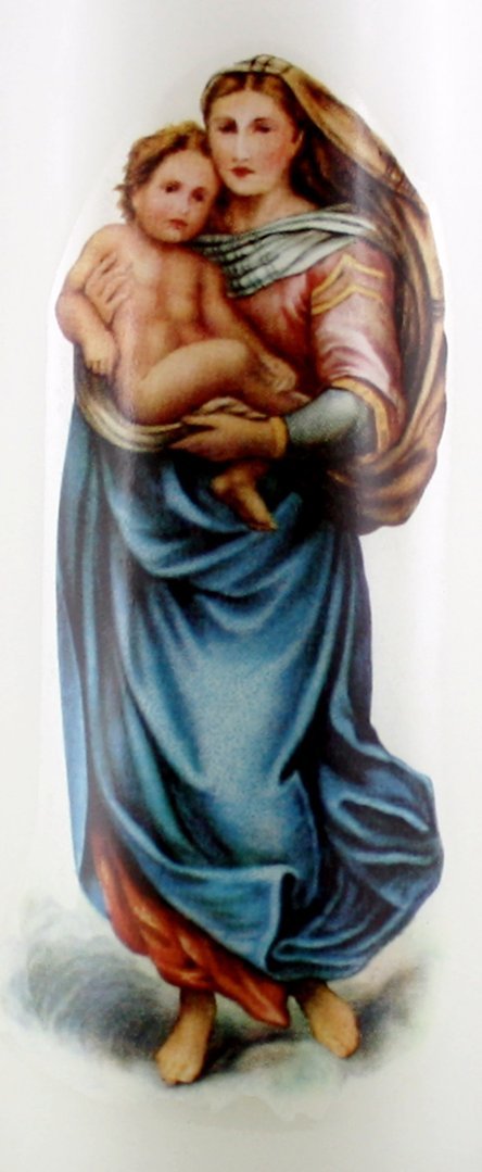 Marienkerze , Maria mit Kind, schlicht